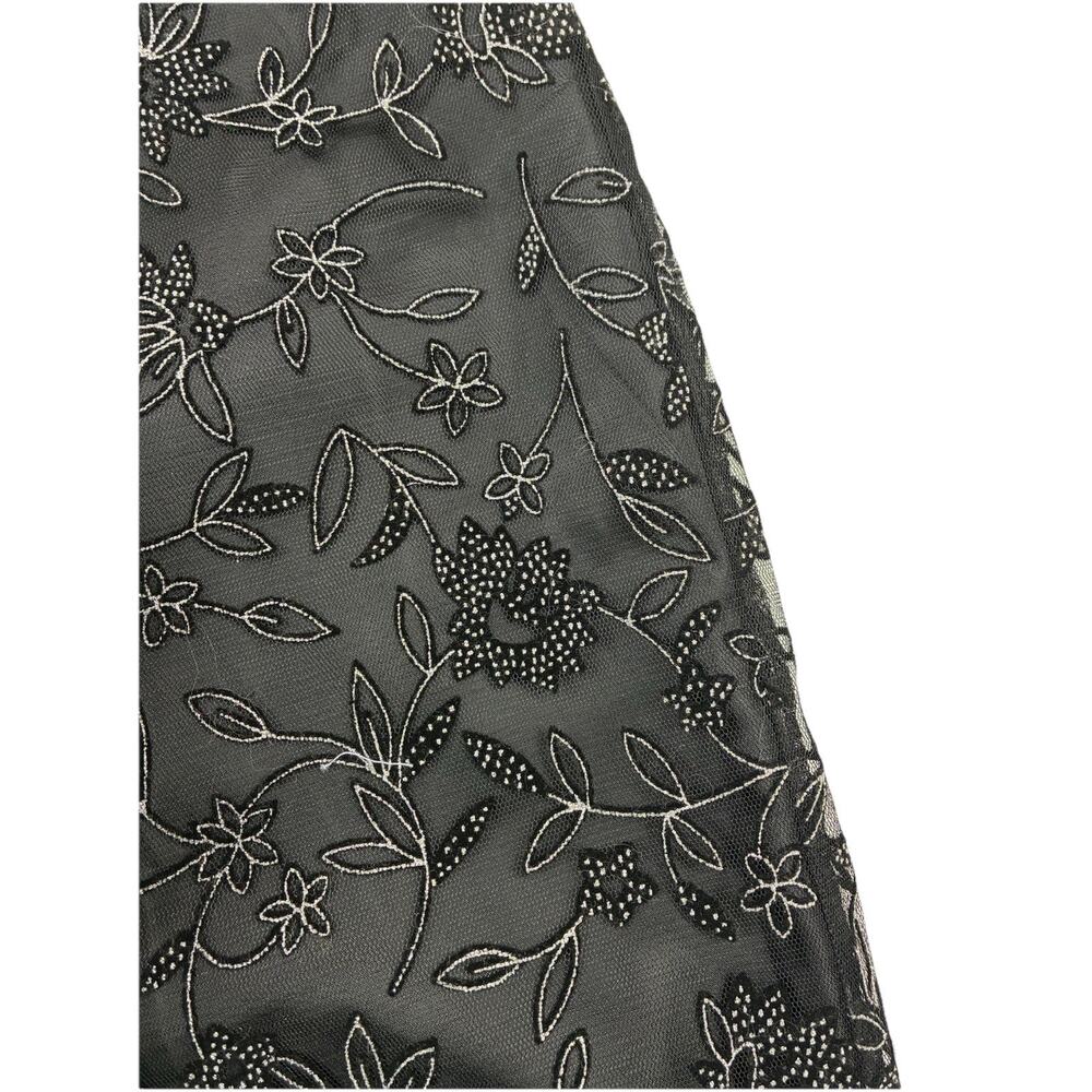 Vintage Y2K Ronni Nicole Floral Glitter Mesh Satin Pants Cocktail Etherial M - Picture 3 of 7
